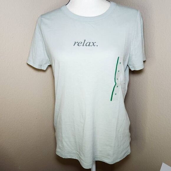 Zoe + Liv NWT aqua grey short sleeve tee Size M - Picture 1 of 6